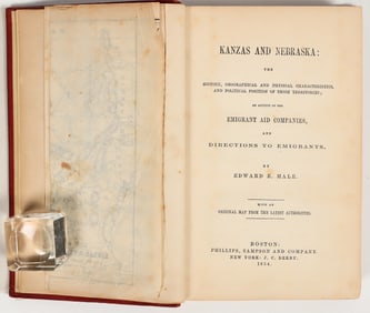 "Kanzas and Nebraska" by Hale 1854 - Rare!  [203957]