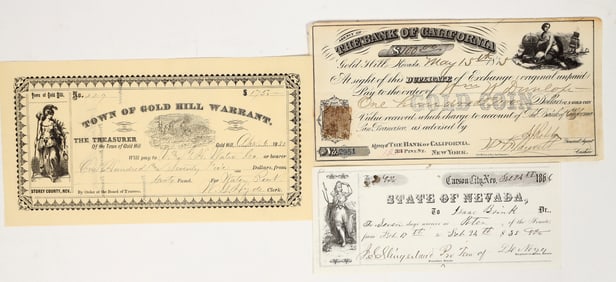 Gold Hill, Nevada Exchange & Warrant Plus Carson City State Warrant [200889]