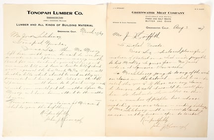 Two Letters From John Cavanaugh of Greenwater, 1907 [203992]