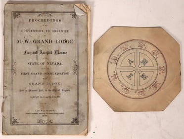 Virginia City Masonic 1865 Booklet and Emblem [174541]