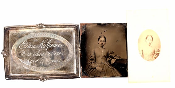 Eldora Spencer Silver Casket Plaque & Photo [204218]