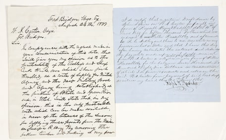 Fort Bridger, Wyoming Territory Post Trader Archive incl. Otto Mears, Pony Express [204994]