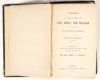 A Description of the Coasts of East Africa & Malabar in the 16th Century, Barbosa [202627]