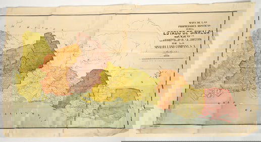 Map of the State of Sinaloa Mexico in Spanish 1909 [205149]
