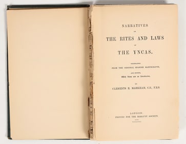 'Narratives of The Rites and Laws of the Yncas', 1873 [201307]