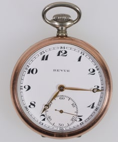 Revue Gold Plate Pocket Watch  [205055]