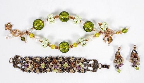 Intricate Floral Bracelet/Earring Set  & Choker [202603]