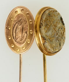 Two Stick Pins, One Gold-in-Quartz [202535]