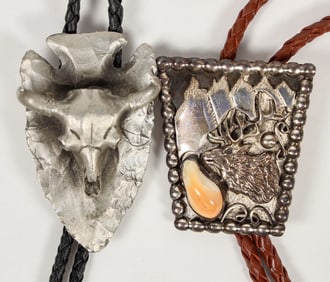 Western Silver Bolo Ties (2) [203637]