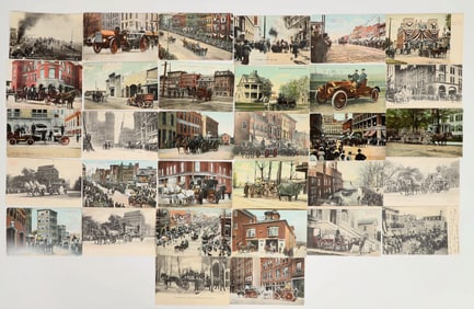 Early Fire Department Apparatus Postcards (32) [200764]