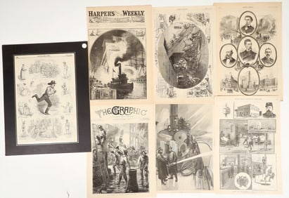 Fire-Related Woodcut Prints from Early Journals (7) [200900]