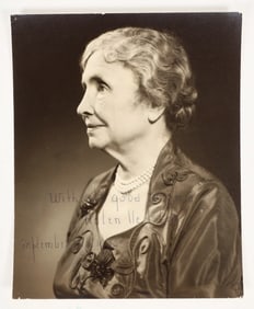 Extra Rare Helen Keller Autographed Portrait [203827]