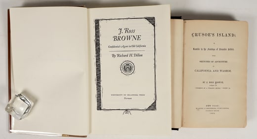J. Ross Brownes Adventure Books Circa 1864 & 1965 [201129]