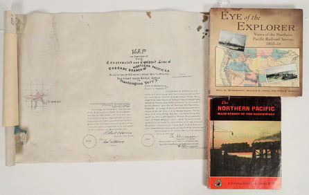 Northern Pacific RR Survey Books And Map [203904]