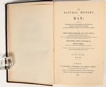 Prichard Natural History Of  Man Vol. II  1855 RARE! [203964]