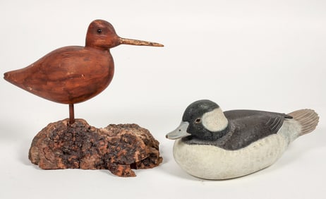 Two Wooden Carved Birds [204698]
