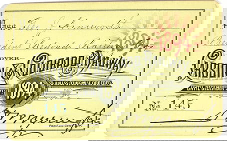 Carson & Colorado Railway Annual Pass, 1894 [201483]