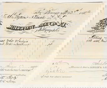 Britton, Rey & Co. Billhead for the Printing of Virginia & Truckee Railroad Passes, 1878 [201487]