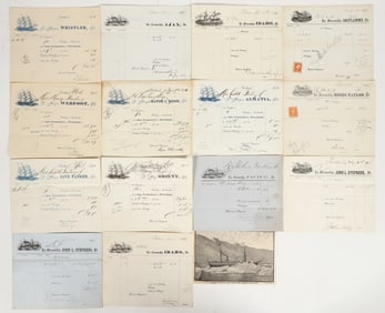 Pictorial Steamer Billhead Collection, San Francisco to Portland Shipments, 1860s-70s [202749]