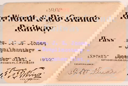 Fort Worth & Rio Grande Railway Pass 1902 [180417]