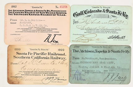 Four Different "Santa Fe Route" Railroad Passes [200922]