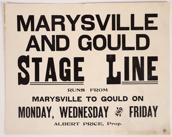 Marysville and Gould Stage Line Sign [167832]