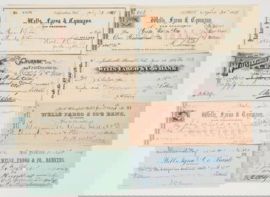 California Wells Fargo Checks incl. Adolph Sutro Autograph [204162]
