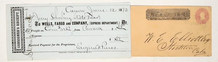 Wells Fargo Cover & Coin Receipt for Aurora, Nevada [202467]