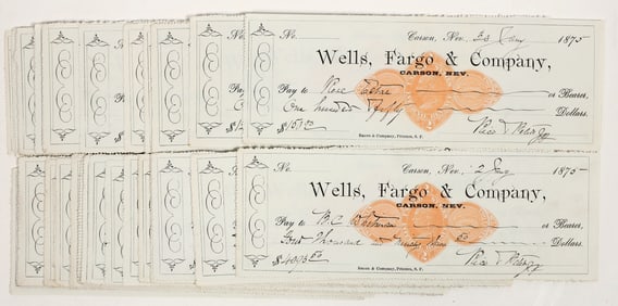 Wells Fargo & Company Carson City 1875 Check Hoard (45) [204978]