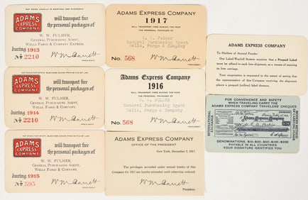 Adams Express Company Frank Annual Passes [203569]