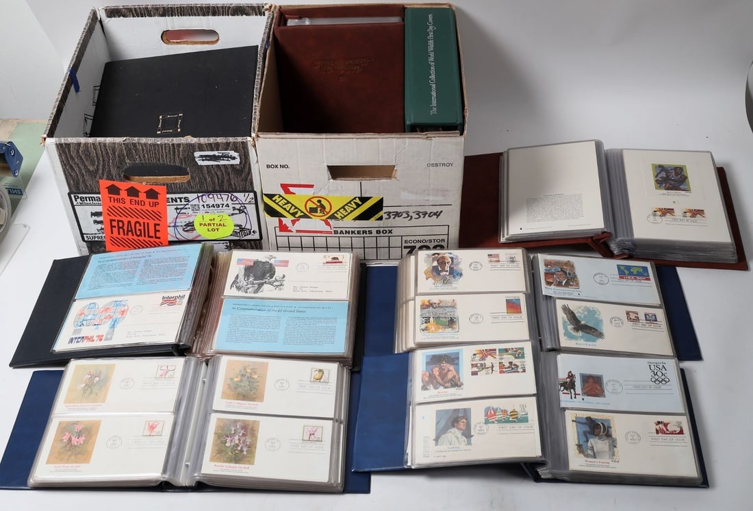 US First Day Cover and Proofcard Collection, 1000 Pieces [154974]: Large mostly US First Day Cover Collection c. 1976-86 with some Canada c. 1983-84, about 1000 pieces total. Includes presidential, some US First Day proofcards 1983-85, foreign wildlife covers. Nice s