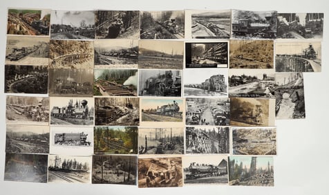 Postcards of Log Trains on Way to Lumber Mills (39) [200770]