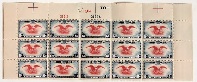 Scott C23, Block of 15, Top Of Sheet [201553]