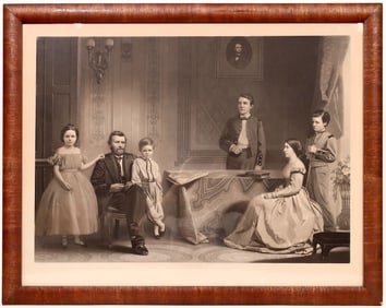 US Grant and His Family Print in Old Frame [178959]