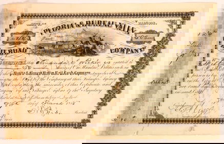 Senator & Lincoln Appointee N.B. Judd Signed Stock Certificate [182022]