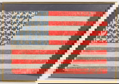 Thirty-Six Star Civil War Reconstruction American Flag C.1864 [205812]