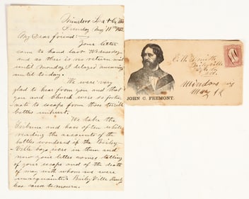 Civil War Letter with John C. Fremont Cover, 1862 [201475]