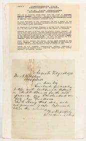 Confederate States Vice President A.H. Stevens Correspondence, 1873 [203984]
