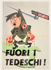 Anti Nazi Poster, Color, Italian Caption, SCARCE [204269]