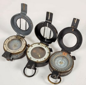 Three Military Compasses from the UK: Stanley , G.E.C. and Glauser WW2 [200994]