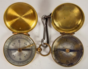 Two Pocket Compasses Made in France  c.1920's (2)  [200988]