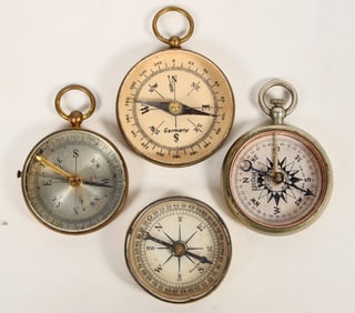 WW1 Vintage Compasses from France, USA, Germany, Bavaria 1915s [202236]