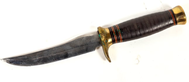 Frank J. Richtig Custom Hunter Knife with Lawrence Sheath C. 1930's [202928]