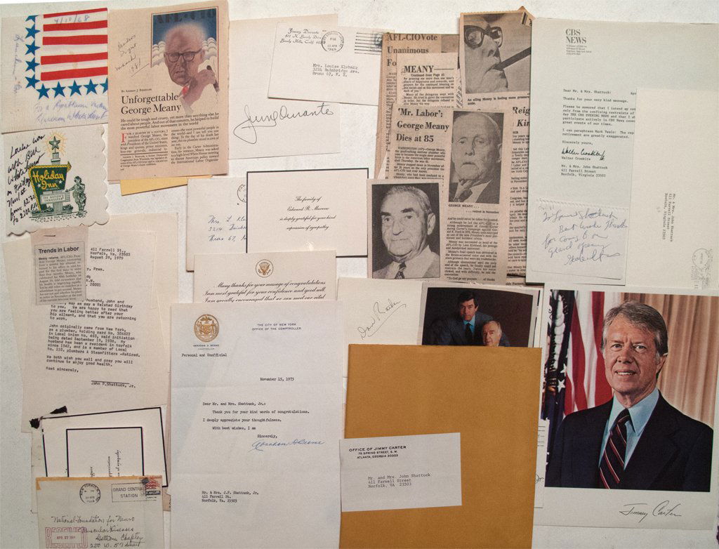 Miscellaneous autographs and pen autographs: Mayor Robert Wagner sympathy cards, New York Comptroller Abraham Beame, New York Traffic secretary Katherine Hyman, Sammy Davis (autopen?), Richard Nixon (autopen?), Jimmy Carter photo (Autopen?), Wal