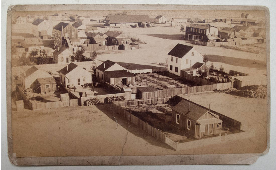 John Piper's House (of Piper's Opera House), Virginia: Photograph of John Piper's house (of the famous Piper's Opera House) on the outskirts of Virginia City, Nevada. Photographer Crockwell was newly arrived from Salt Lake City and was still using his mou
