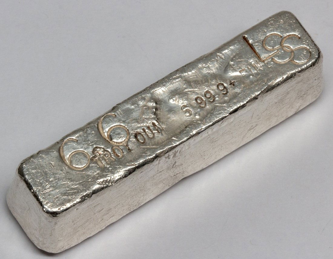 Lone Star Silver Ingot: 6.600 troy oz, .999+ fine.