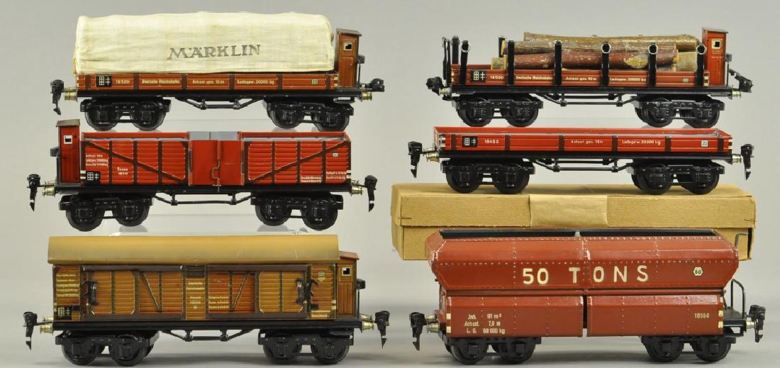 SIX MARKLIN EIGHT WHEEL FREIGHT CAR SET (1 of 2)