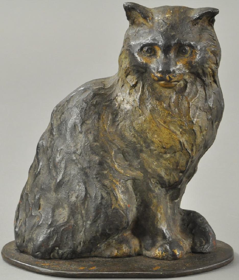 CAT ON RUG DOORSTOP - POSSIBLY NATIONAL FOUNDRY (1 of 2)