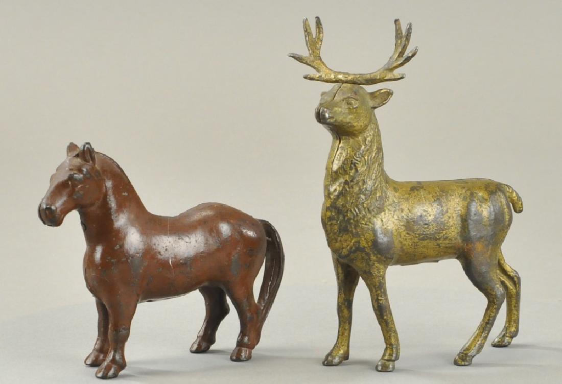 ARCADE ELK & HORSE STILL BANKS: Bertoia BASICS Online: ARCADE ELK & HORSE STILL BANKS 6 1/4" h.
