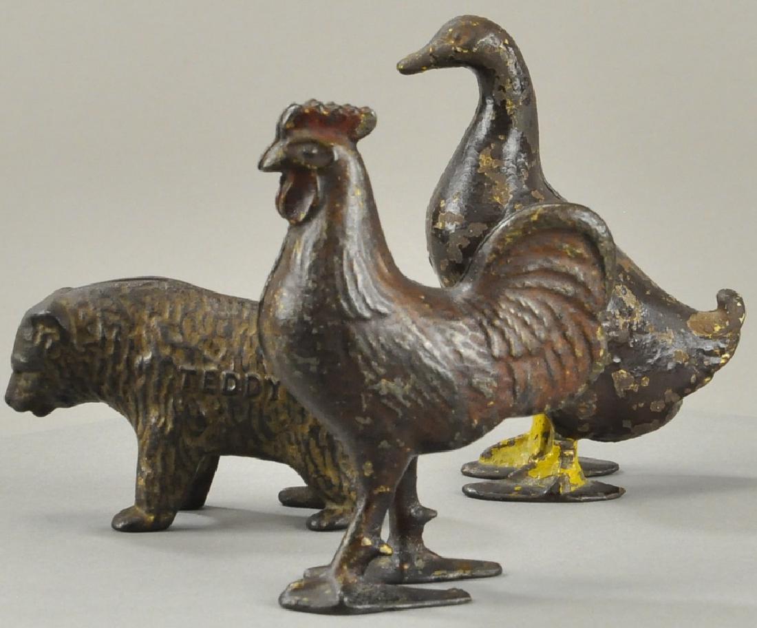 DUCK, TEDD BEAR & ROOSTER STILL BANKS (1 of 4)